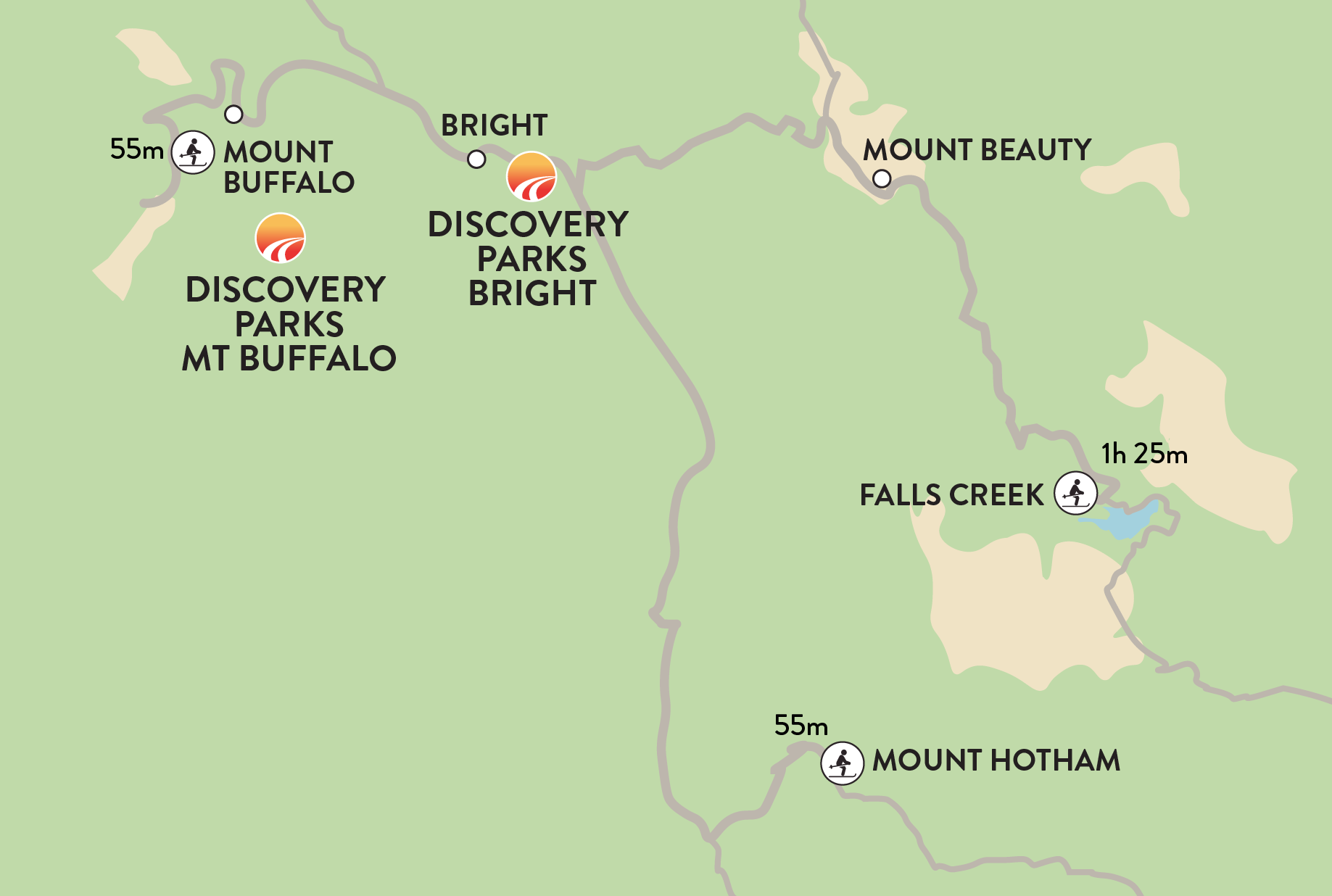 Bright mount buffalo map