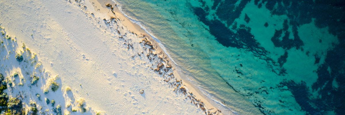 drone view of beach 