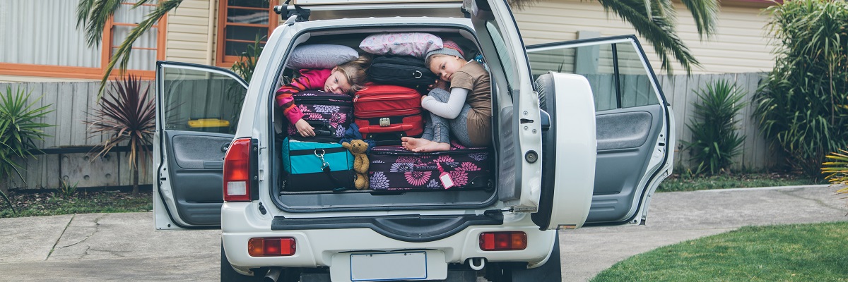 images of people packing for a trip