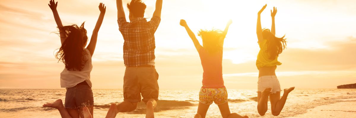 people jumping for joy 