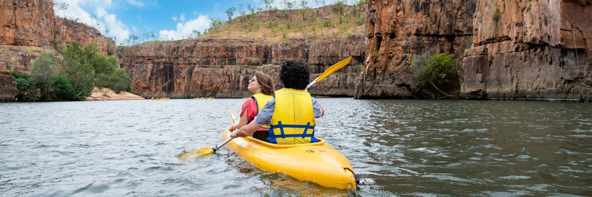 two people kayaking